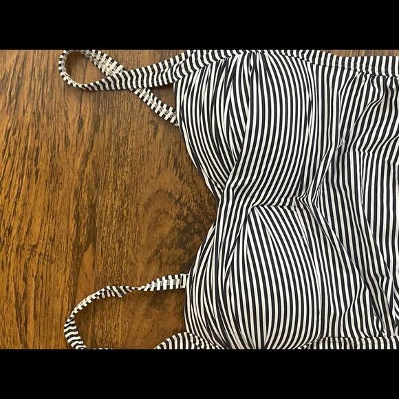 Stylish Black and White Striped Swim Tank Top NWT US 8 - Picture 7 of 8